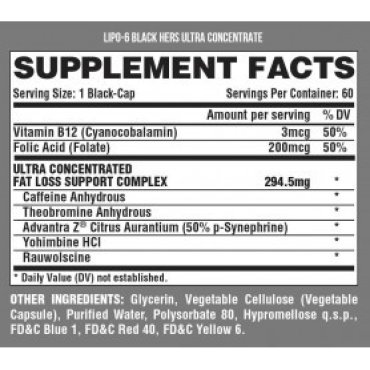 Nutrex - Lipo 6 Black Hers UC 60 caps Nutrex